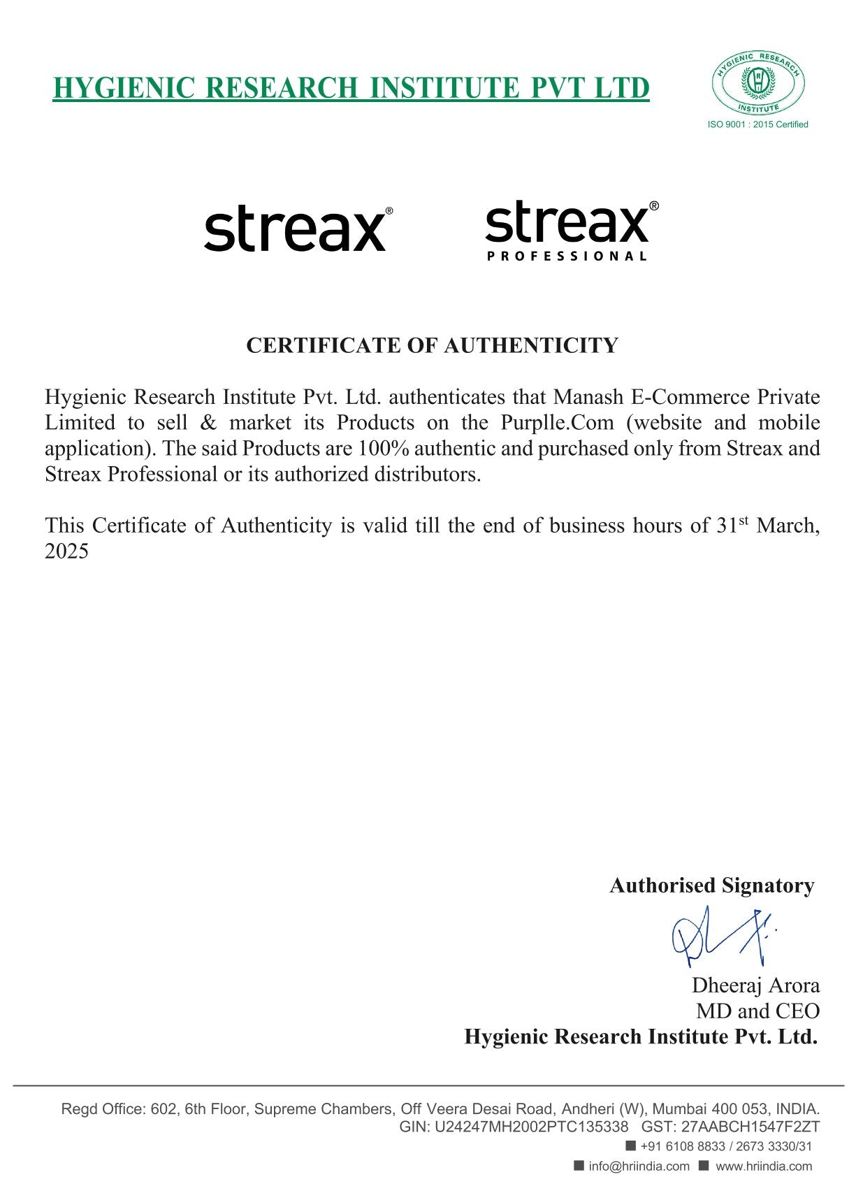 Streax Professional VitariChe Gloss Hair Serum – 45 ml