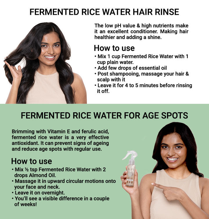 Alps Goodness Fermented Rice Water – Hair & Face Replenishing Keratin Elixir – 100 ml