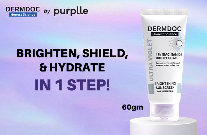 DERMDOC 4% Niacinamide with SPF 50 PA +++ Brightening Sunscreen – 50 gm