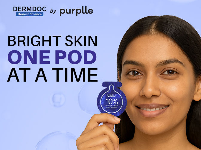 DERMDOC 10% Vitamin C Face Serum Glow Pods (Pack of 20 * 0.5 ml Each) (10 ml) | Potent Face Serum Sachets | Travel-Friendly | Brightening | Fights Dark Spots, Pigmentation & Dull Skin | Serum For Acne