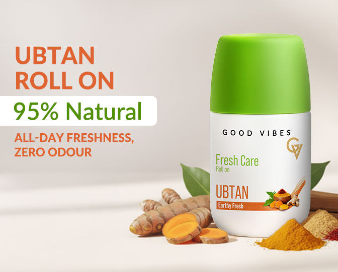 Good Vibes Fresh Care Ubtan Underarm Roll-On – Earthy Fresh, 50 ml