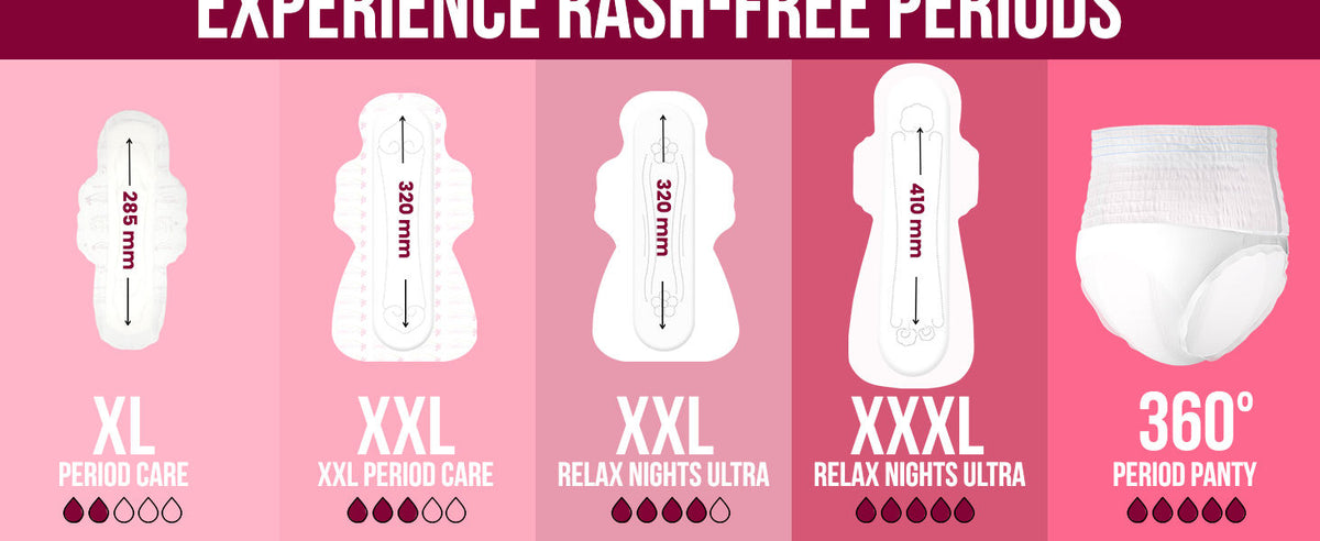 Everteen XXL Sanitary Napkin Pads with Cottony-Soft Top Layer – Enriched with Neem and Safflower – 40 Pads, 320 mm