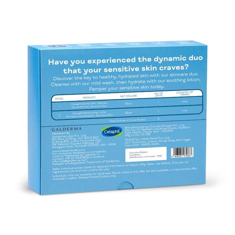Cetaphil Mini Travel Pack for Sensitive Skin – Face Wash & Moisturizer 50 ml