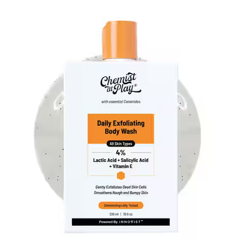 Chemist At Play Exfoliating Body Wash with Ceramides, 2% Lactic Acid & Vitamin E – 236 ml