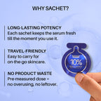 DERMDOC 10% Vitamin C Face Serum Glow Pods (Pack of 20 * 0.5 ml Each) (10 ml) | Potent Face Serum Sachets | Travel-Friendly | Brightening | Fights Dark Spots, Pigmentation & Dull Skin | Serum For Acne