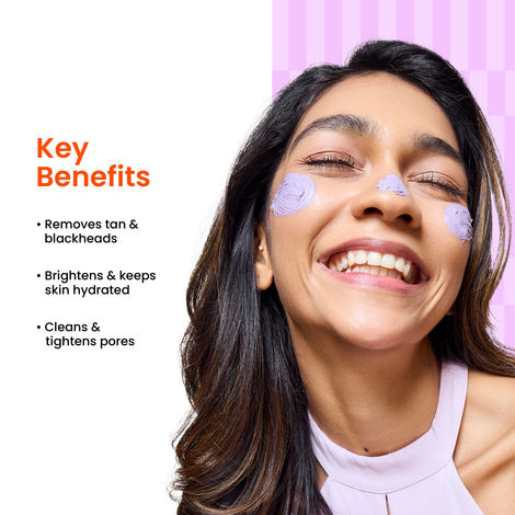 Foxtale Skin Radiance Mask – Ubtan & Clay Mask with Lactic Acid, Brazilian Purple Clay & Kaolin Clay – 75 gm