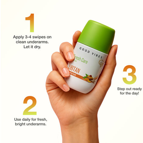 Good Vibes Fresh Care Ubtan Underarm Roll-On – Earthy Fresh, 50 ml