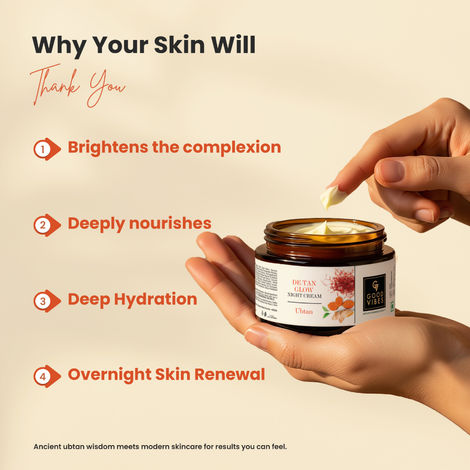 Good Vibes Serum Powered Beauty De-Tan Glow Night Cream Ubtan – 50 g