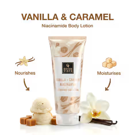 Good Vibes Vanilla Caramel Niacinamide Hydrating Body Lotion – 200 ml