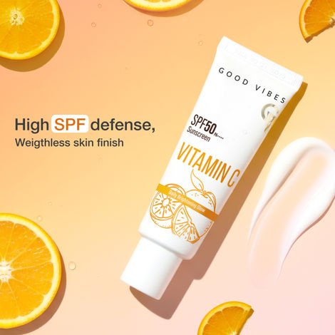 Good Vibes Vitamin C Daily Brightening Glow Sunscreen SPF 50 PA+++ – 50 gm