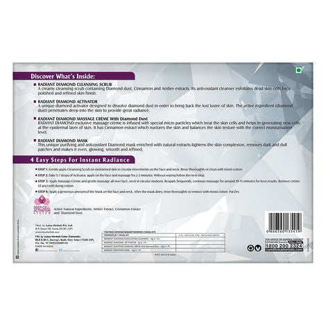 Lotus Herbals Radiant Diamond Cellular Radiance 4-Facial Kit