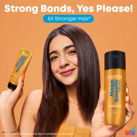 Matrix Mega Smooth Sulfate-Free Hair Care Combo with Free Mini Liquid Mask – 320 gm