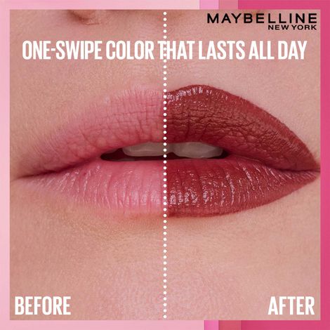 Maybelline New York Serum Lipstick Matte – 8HR Weightless Hydration, Bold Color (Pink 003 – Open Late) – 4.5 gm