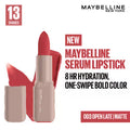 Maybelline New York Serum Lipstick Matte – 8HR Weightless Hydration, Bold Color (Pink 003 – Open Late) – 4.5 gm