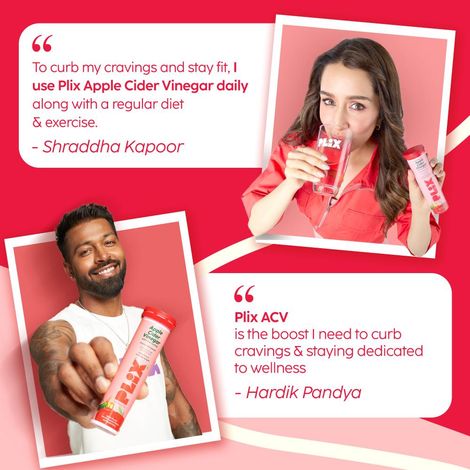 Plix Apple Cider Vinegar Effervescent for Weight Loss, Gut Health & Metabolism – 15 Tablets