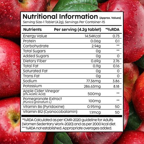 Plix Apple Cider Vinegar Effervescent for Weight Loss, Gut Health & Metabolism – 15 Tablets