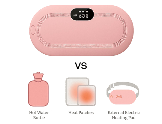 Period Cramp Relief Device for Women – Rechargeable Heating Pad with Vibration