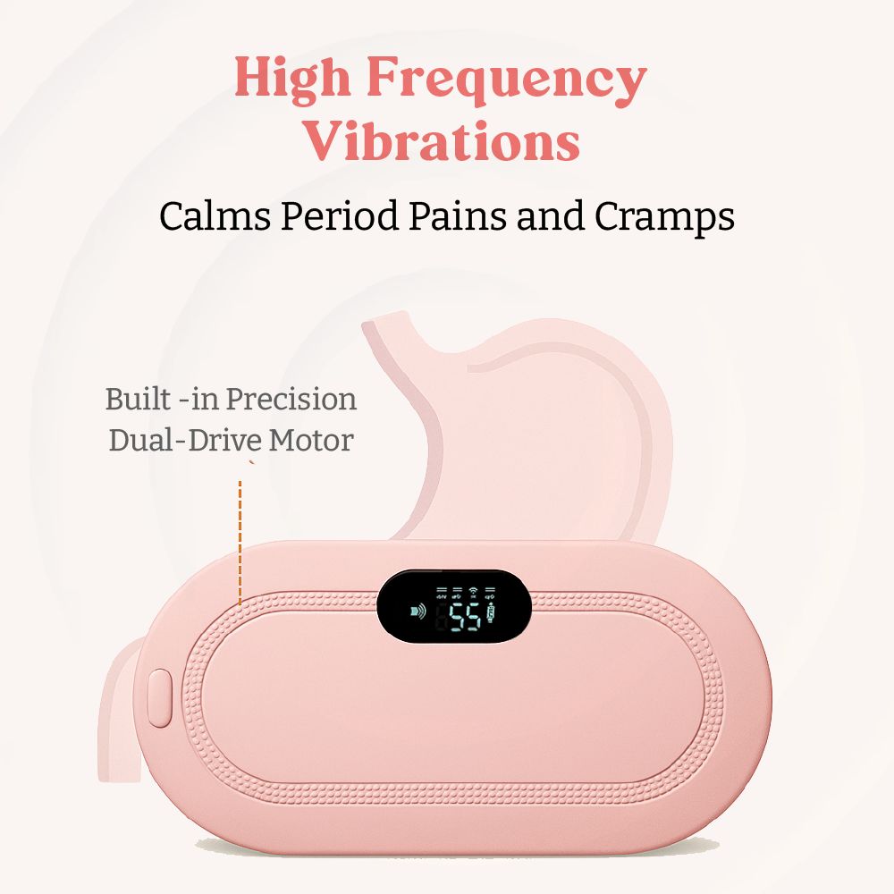 Period Cramp Relief Device for Women – Rechargeable Heating Pad with Vibration