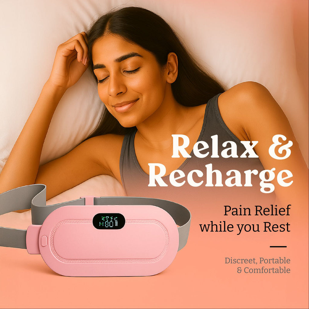 Period Cramp Relief Device for Women – Rechargeable Heating Pad with Vibration